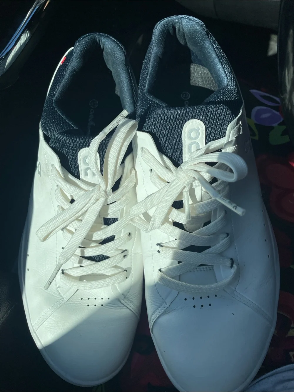 On Running Men’s White and Navy Low-Top Sneakers
